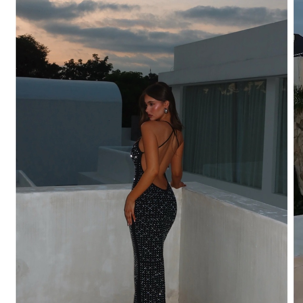 Outcast Ciaran maxi dress black sparkle